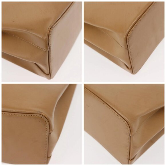 CARTIER Trinity Hand Bag Leather Beige Gold Auth bs30237 - Picture 14 of 16